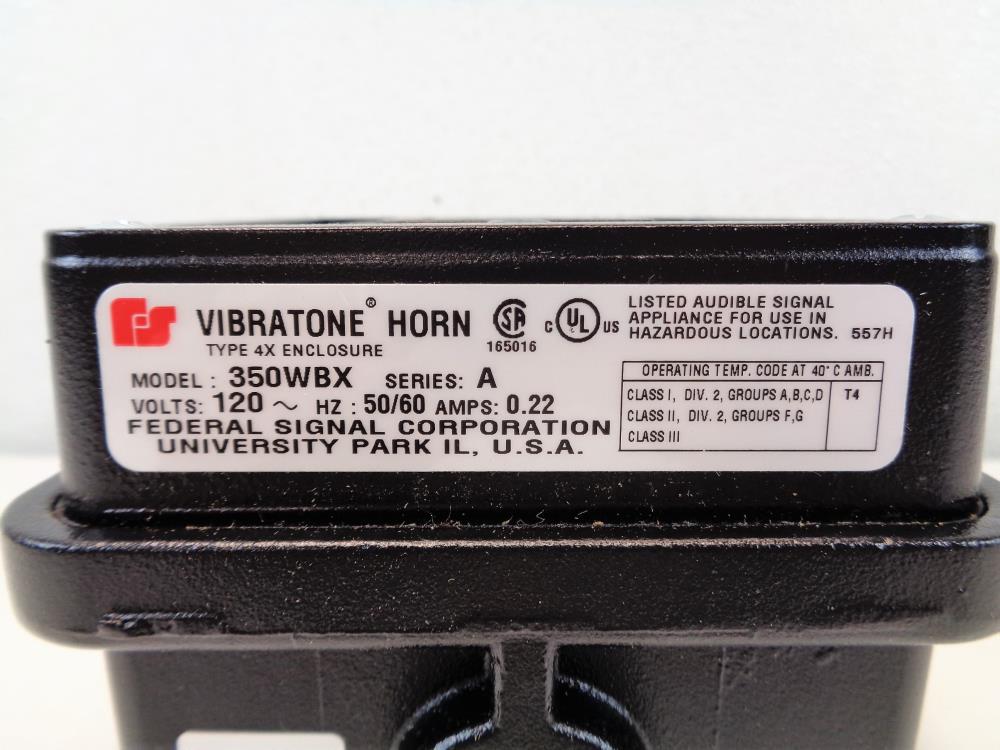 Federal Signal Vibratone Horn #350WBX, Series A, 120V
